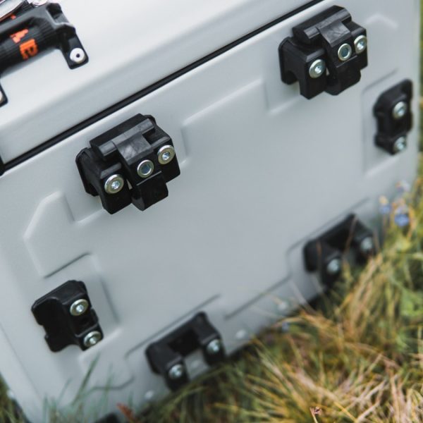 The Heavy Duties Controlled Release Panniers Fixing System provides a rock-solid, vibration-resistant connection with integrated impact protection