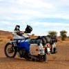 YAMAHA XTZ750 Super Tenere equipped with aluminium lateral cases panniers koffer, valise, crash bar and panniers rack carrier