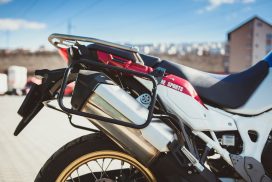 HONDA CRF 1000L Pannier Racks AT (2018-) / Adventure Sports - Asymmetrical (Exhaust Cutout) - Image 4