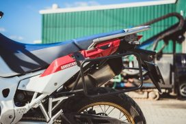HONDA CRF 1000L Pannier Racks AT (2018-) / Adventure Sports - Asymmetrical (Exhaust Cutout) - Image 3