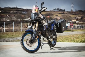 YAMAHA Tenere 700 equipped with aluminium lateral cases panniers koffer, valise, crash bar and panniers rack carrier