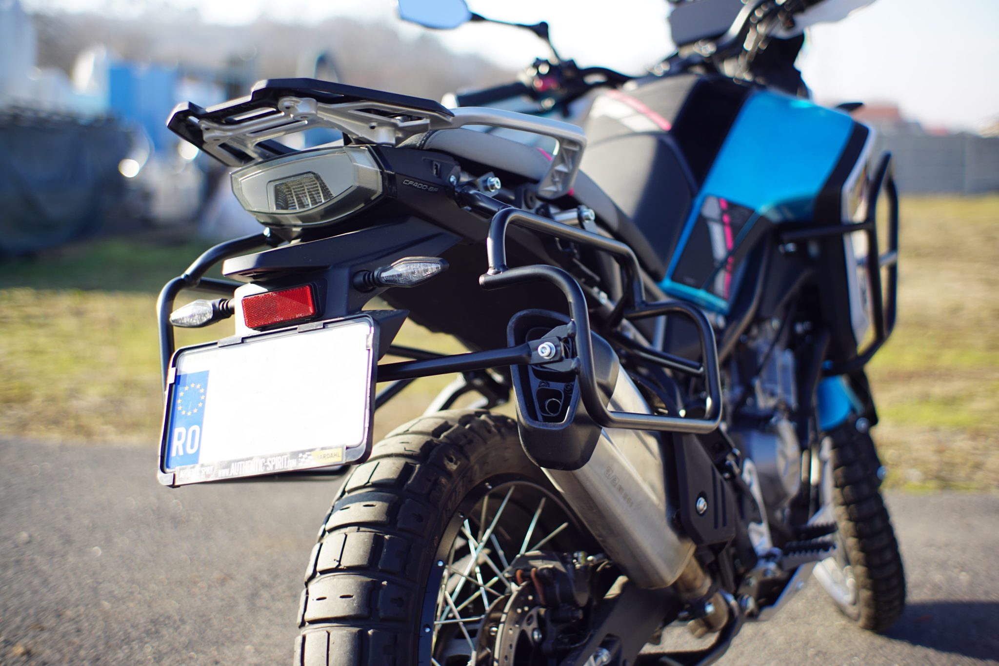 CFMOTO 450MT Pannier Racks – Asymmetrical (Exhaust Cutout) - Image 6