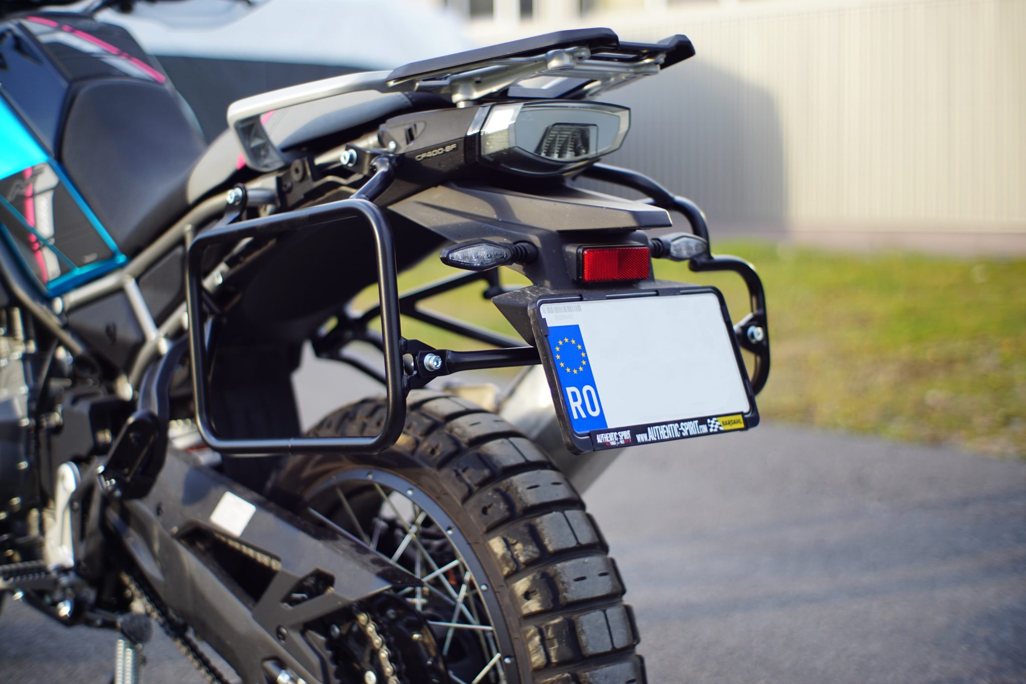 CFMOTO 450MT Pannier Racks – Asymmetrical (Exhaust Cutout) - Image 7