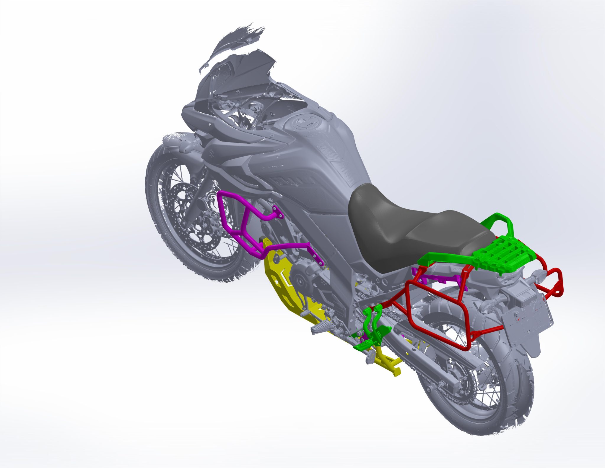 SUZUKI V-Strom 650 Pannier Racks (XT/DE) – Asymmetrical (Exhaust Cutout) - Image 11