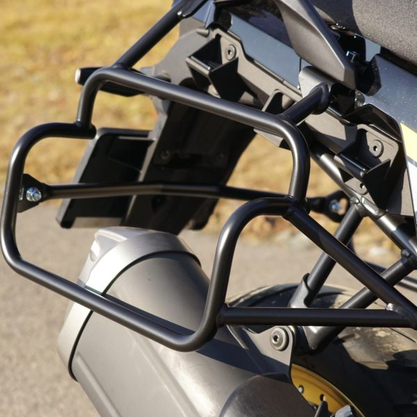 Suzuki V-Strom 1050 Pannier Racks Asymmetrical Exhaust Cutout