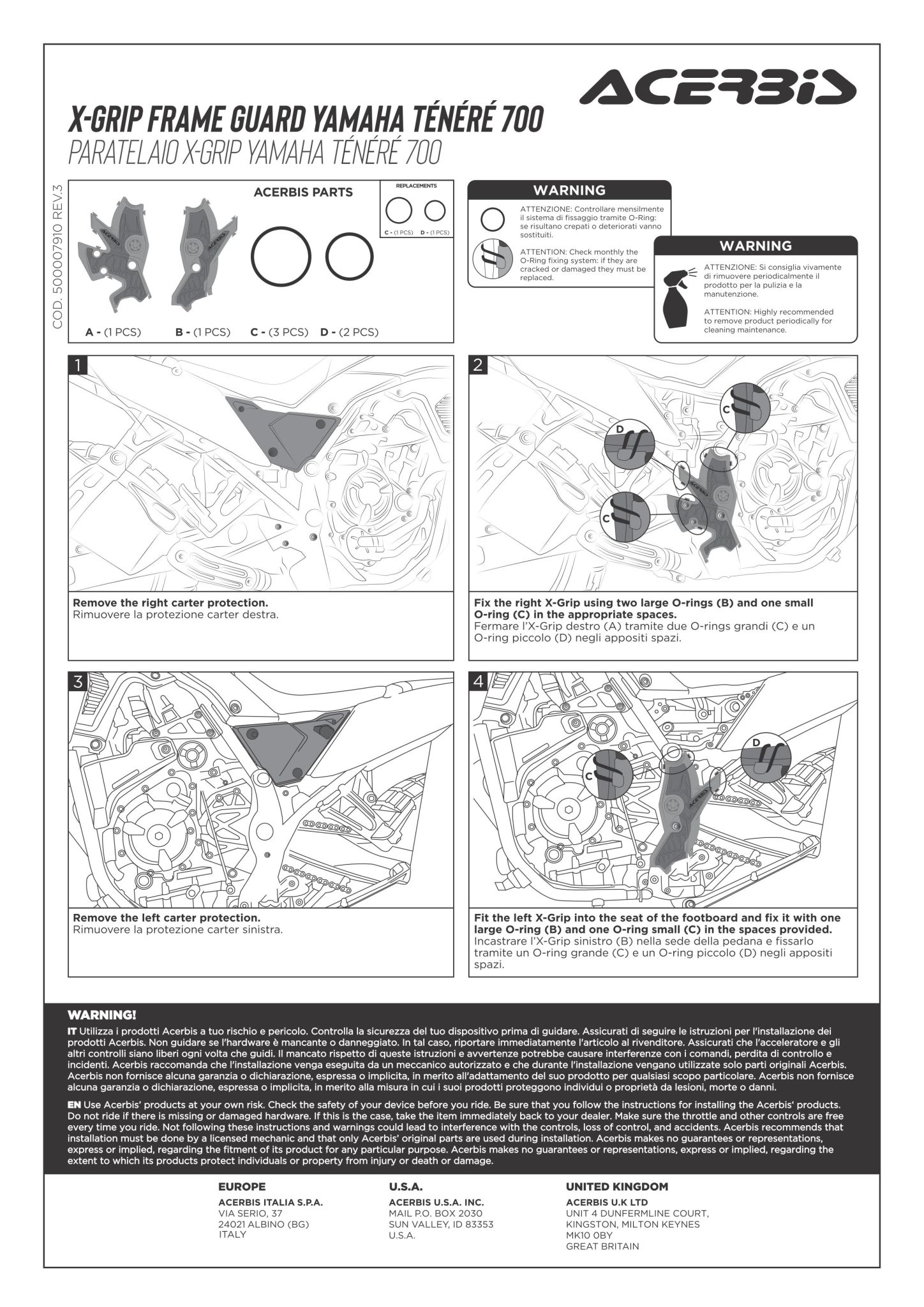 Yamaha Tenere 700 – Acerbis Handguards/ Frame/ Engine Protection - Image 13