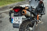 Soft Pannier Mount Duo/Quad System side view installed on motorcycle